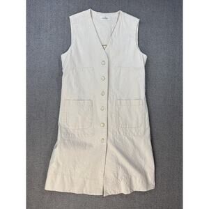 Dosa Dress Button Down Shirt Dress Minimalist Lagenlook Organic Cotton Small